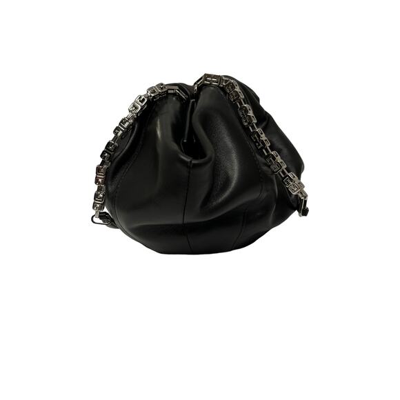 GIVENCHY Black Leather Silver Lock Accent Chain Strap Kenny Shoulder Bag - Picture 6 of 16